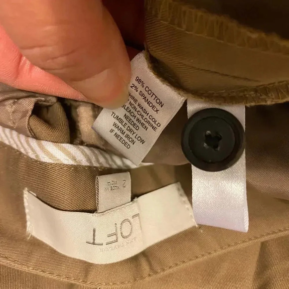 Ann Taylor Loft Cream Brown Dress Pants Women Size 2 Pocket - Picture 3 of 6